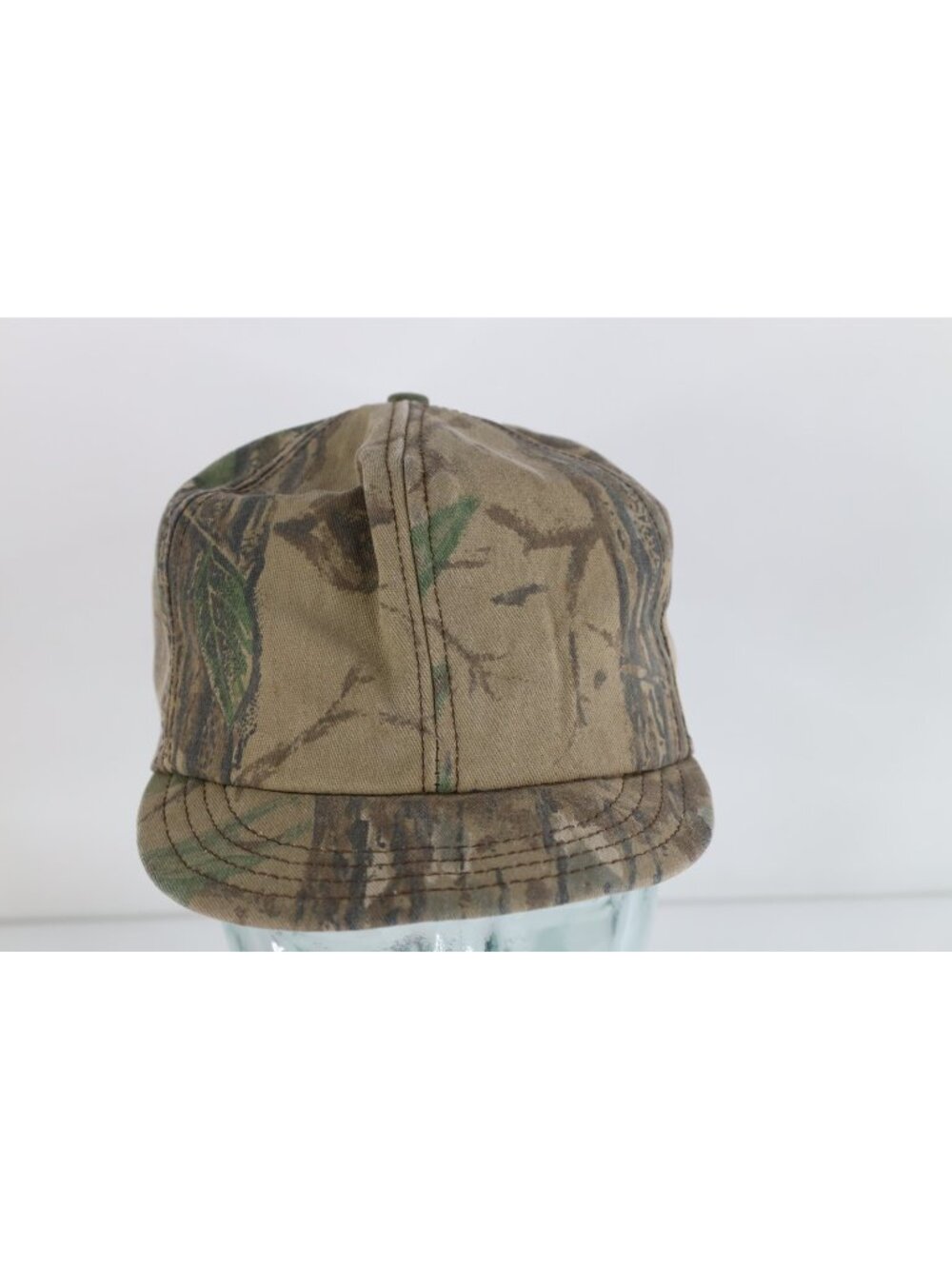 Vintage 80s 90s Faded Realtree Camouflage Short Bill Snapback Hat Cap USA